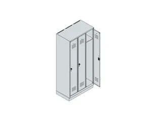 locker,HxBxD 1950x900x500mm,3vak,vak B 300mm,draaigrendel,sokkel - 4
