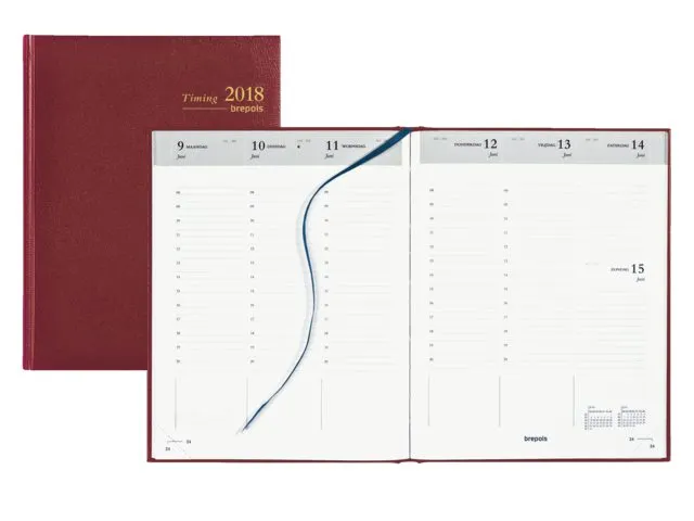 Agenda 2027 Brepols Timing Lima 7dagen/2pagina's viertalig bordeaux