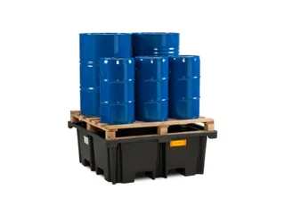 PE-opvangbak,v. 4x200l vat,opvangvol. 400l,HxBxD 480x1290x1290mm - 4