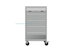 Mobiele roldeurkast 1813x1005x691mm 4xStalen bodem cil.-slot Duifblauw