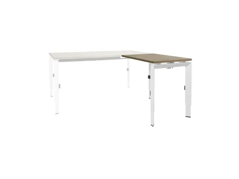 Bureau Linesto N3 aanbouwtafel 80x60cm hav/kers 25mm wit