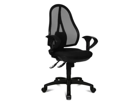 Bureaustoel,Synchroonmech.,M. Armleuningen,Zitting Stof Zwart