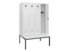 locker met bank,HxBxD 1950x1200x815mm,4vak,vak B 300mm,cilinderslot