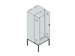 PBM-locker met bank,HxBxD 2120x800x815mm,2vak,vak B 400mm,draaigrendel - 3