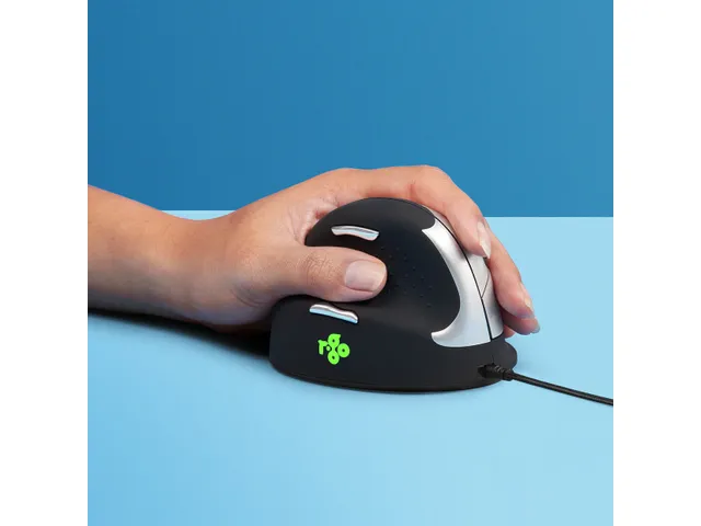 Ergonomische muis R-Go HE Break Medium Links bedraad Zwart