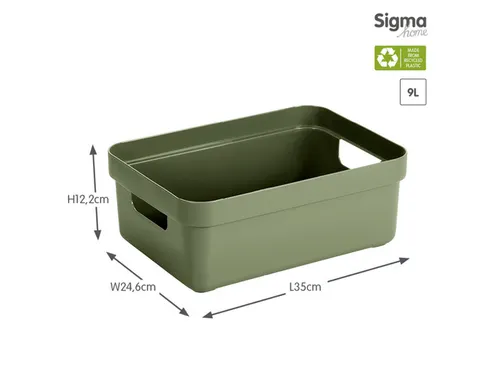 Sigma Home opbergbox 9L donkergroen - 35x24,6x12,2cm