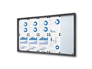 Vergrendelbaar notitiebord Indoor Slim 10xA4 Schuifdeuren Antraciet - 1
