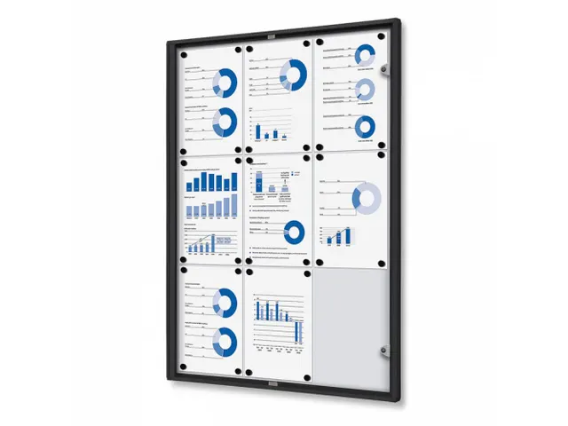 Vitrinekast Mededelingenbord Indoor Economy 9xA4 Zwart
