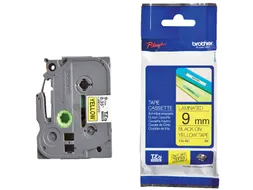 Labeltape Brother P-touch TZe-621 standaard 9mm zwart op geel