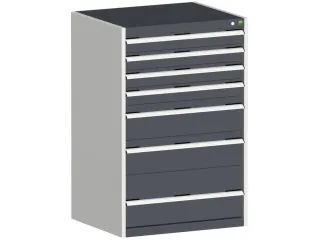 ladekast 1200x800x650mm 7laden zware lasten RAL7035 front RAL7016 - 1