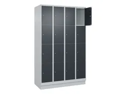 lockerkast,HxBxD 1950x1200x500mm,4x4vakken,vak B 300mm,cil.-slot