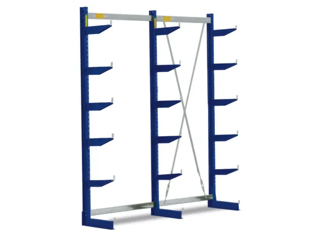 Draagarmstelling 2480x2557x500mm 6etages 660kg/etage Ral5010