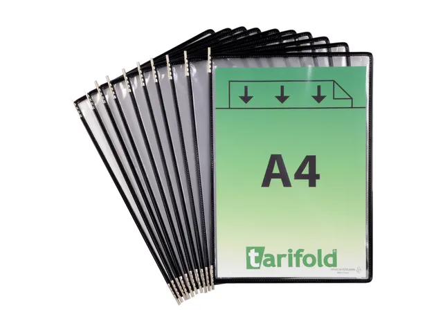 Zichtpaneel Tarifold A4 verticaal 230x343mm Zwart 10 stuks