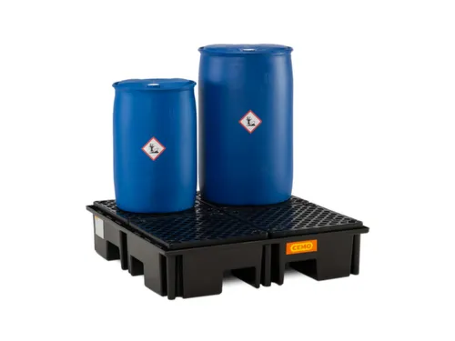PE-opvangbak,v. 4x200l vat,opvangvol. 220l,HxBxD 290x1230x1230mm