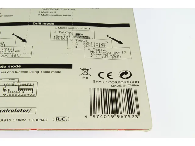 Calculator Sharp ELW531TLBBK zwart wetenschappelijk write view