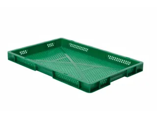 Euronorm-stapelbak 9.5l 50x600x400mm Wanden/bodem Opengewerkt Groen - 1