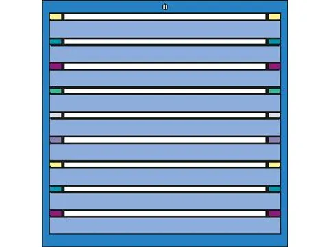 armoire à tiroirs HxlxP 1000x605x695mm RAL7035 face avant RAL7035