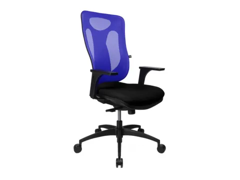 Bureaustoel Blauw Puntsynchroonmechanisme Armleuningen Zitting Zwart