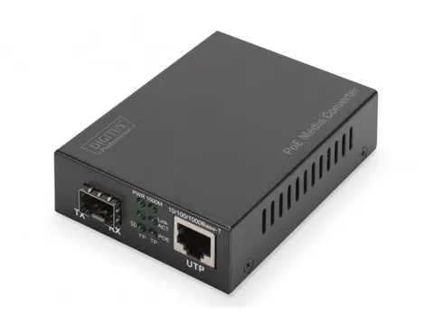 Gigabit PoE Media Converter RJ45/SFP PSE 802.3at 30W tot 80 km