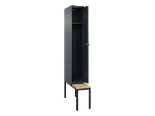 locker met bank,HxBxD 2120x300x815mm,1vak,vak B 300mm,draaigrendel - 2