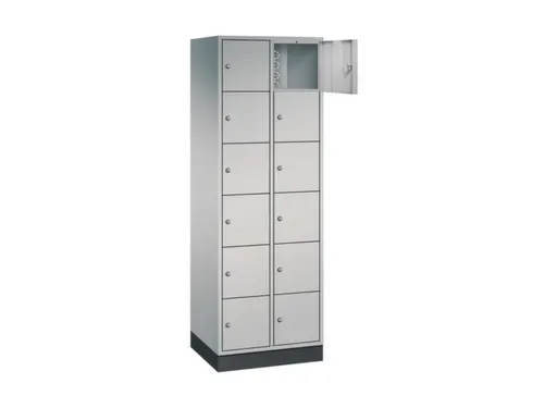 lockerkast,HxBxD 1950x620x500mm,2x6vakken,cil.-slot,sokkel