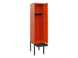locker met bank,HxBxD 1950x400x815mm,1vak,vak B 400mm,cilinderslot
