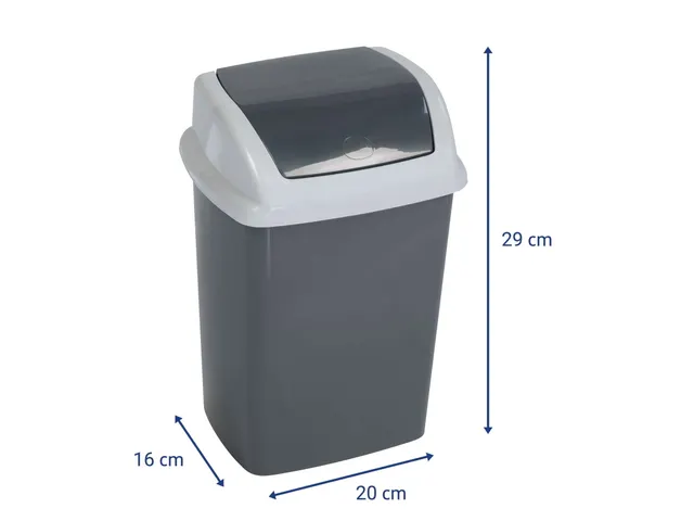 9520587 Afvalbak MAULswing 5L kunststof 20x16x29cm donkergrijs