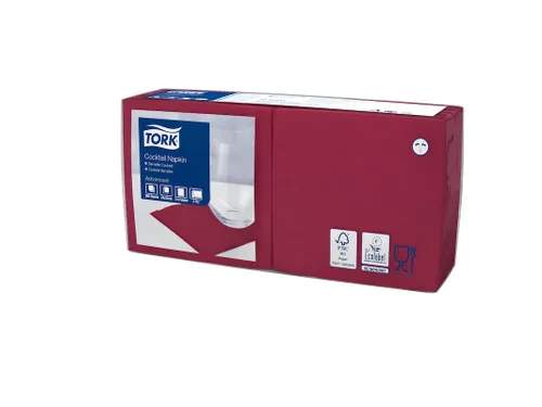 Tork 477824 Cocktailservet Advanced Bordeaux 24x24cm