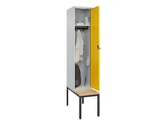 locker met bank,HxBxD 2120x400x815mm,1vak,vak B 400mm,draaigrendel