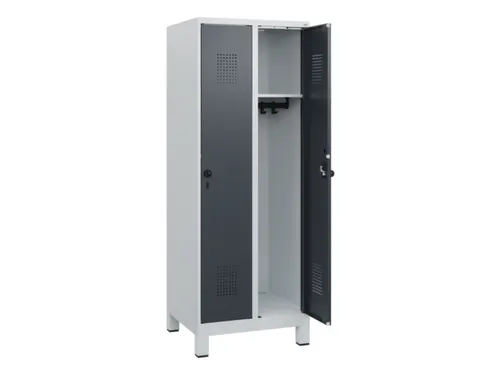 schoollocker,HxBxD 1630x600x500mm,2vak,vak B 300mm,draaigrendel,voeten