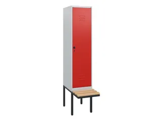 locker met bank,HxBxD 1950x400x815mm,1vak,vak B 400mm,draaigrendel - 1