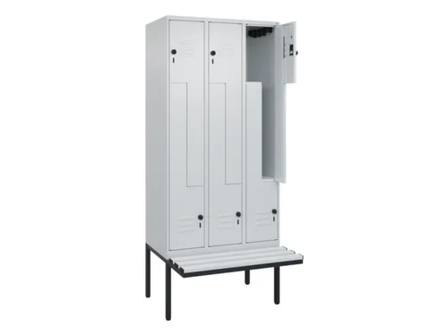 Z-garderobekast,HxBxD 2120x900x815mm,6vak,vak B 300mm,draaigrendel