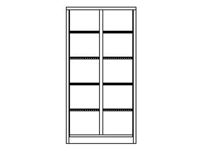 zwaarlastkast 1950x1040x630mm openslaande deuren RAL7035 front RAL6011