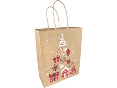 Draagtas Papier 18x8x22cm Bruin Kerst doos 300 Stuks