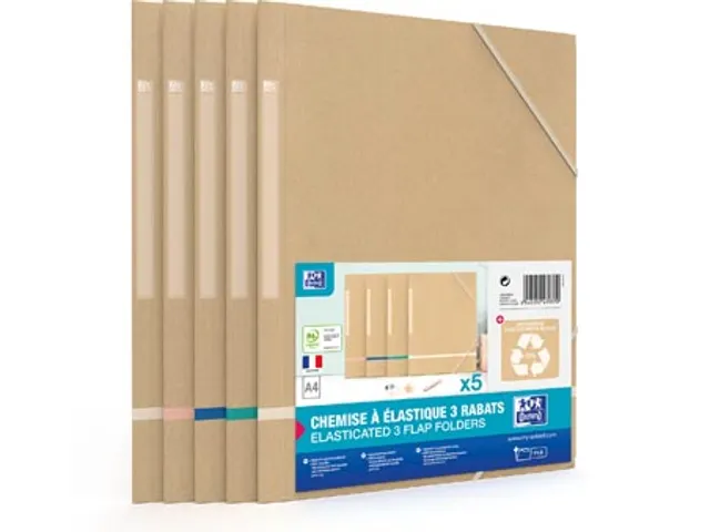 elastomap A4, karton, naturel assorti, 5 stuks