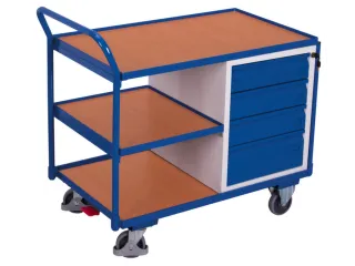 Tafel- En Kastwagen 250kg Laadvl. Lxb 1000x600mm 3 Etages 4 Laden - 3