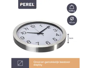 Aluminium Wandklok Ø 40cm dcf cijferaanduiding - 12