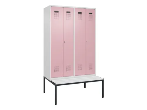 PBM-locker met bank,HxBxD 2120x1200x815mm,4vak,vak B 300mm