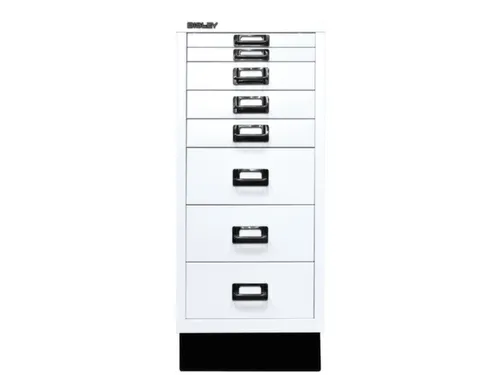 kantoor-ladekast HxBxD 670x279x380mm 8 laden romp verkeerswit staal