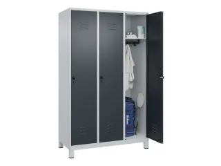 locker,HxBxD 1950x1200x500mm,3vak,vak B 400mm,draaigrendel,voeten - 3