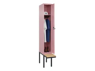 locker met bank,HxBxD 2120x300x815mm,1vak,vak B 300mm,draaigrendel - 1
