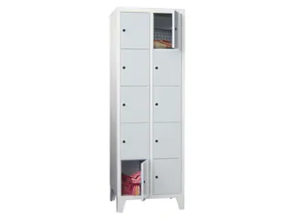 lockerkast,HxBxD 1850x600x500mm,2x5vakken,RAL7035,front RAL7016 - 1