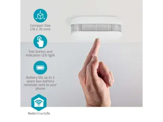 Rookmelder Nedis Smartlife Wifi 10 jaar sensor wit - 17