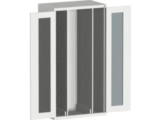 verticale kast,HxBxD 2000x1050x650mm,vensterdeur,2uittrekwanden - 1