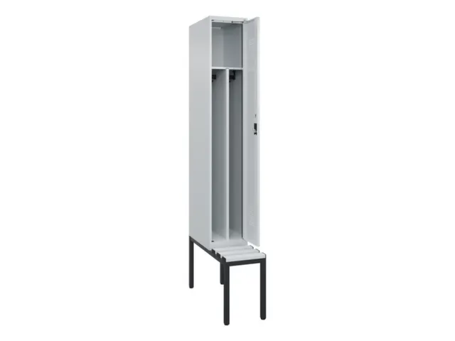 locker met bank,voor scheiding van kleding,HxBxD 2120x300x815mm,1vak