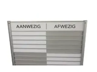 OUTLET Menoor In-Uit bord 35 namen Aluminium Aanwezig/Afwezig Wit - 2