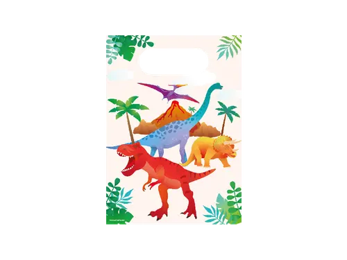 Gift bags Dino Papieren uitdeelzakjes 23x16,5cm 6 stuks