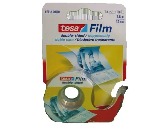 Ruban adhésif double face Tesa Film 12mmx7,5m + dévidoir