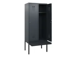 locker met bank,HxBxD 1950x800x815mm,2vak,vak B 400mm,cilinderslot