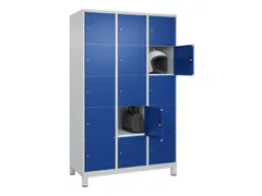 lockerkast,HxBxD 1950x1200x500mm,3x5vakken,vak B 400mm,cil.-slot